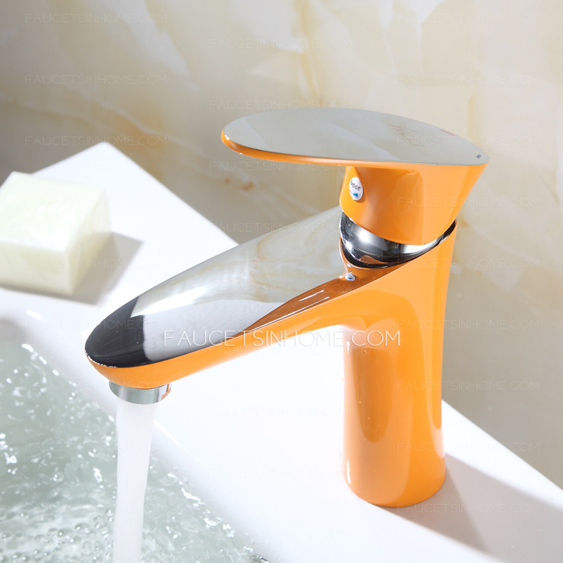 Orange Single Handle Brass Modern Bathroom Shower Faucet