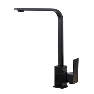 Matte Black Stanless Steel Square Single Handle Kitchen Shower Faucet