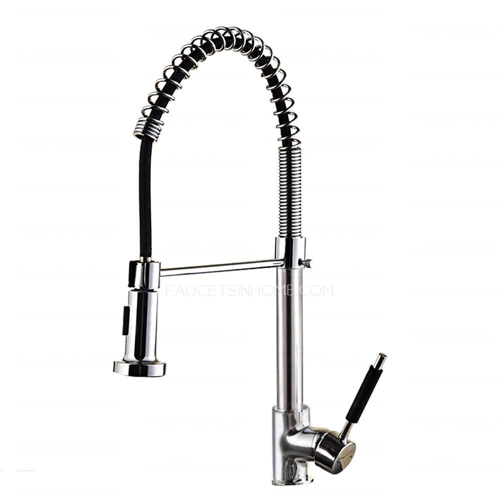 Spring Pull Down Commercial Hot And Cold Kitchen Faucet Pull Out Bar Sink