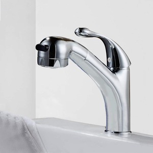 Commercial Pull Out Sprayer Kitchen Faucet Single Handle Deck Mount
