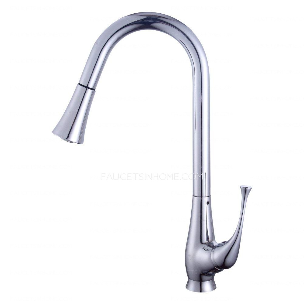 Discount Pull down Gooseneck Kitchen faucet Pull Out Pre Rinse Bar Sink
