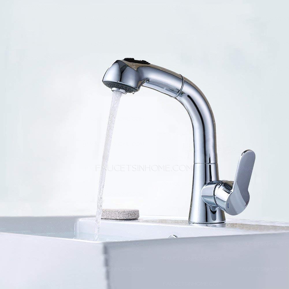 Pull Down Kitchen Sink Faucet Single Handle Pull Out Sprayer Mixer Tap 