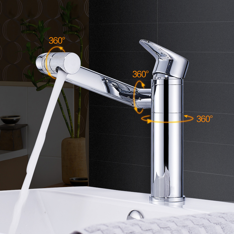 Unique Design 360 Degree Rotatable Spout Copper Hot And Cold Faucet