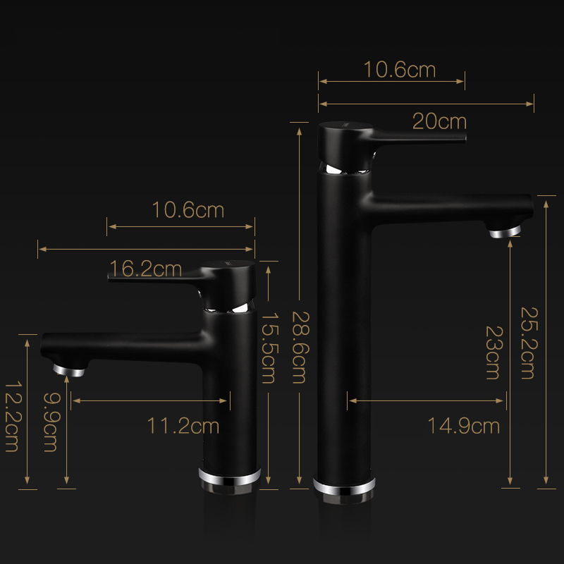 Elegant Black Hot And Cold Single Handle Faucet brass Lead Free