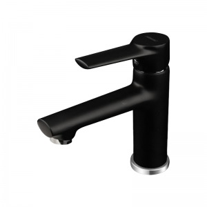 Elegant Black Hot And Cold Single Handle Faucet brass Lead Free