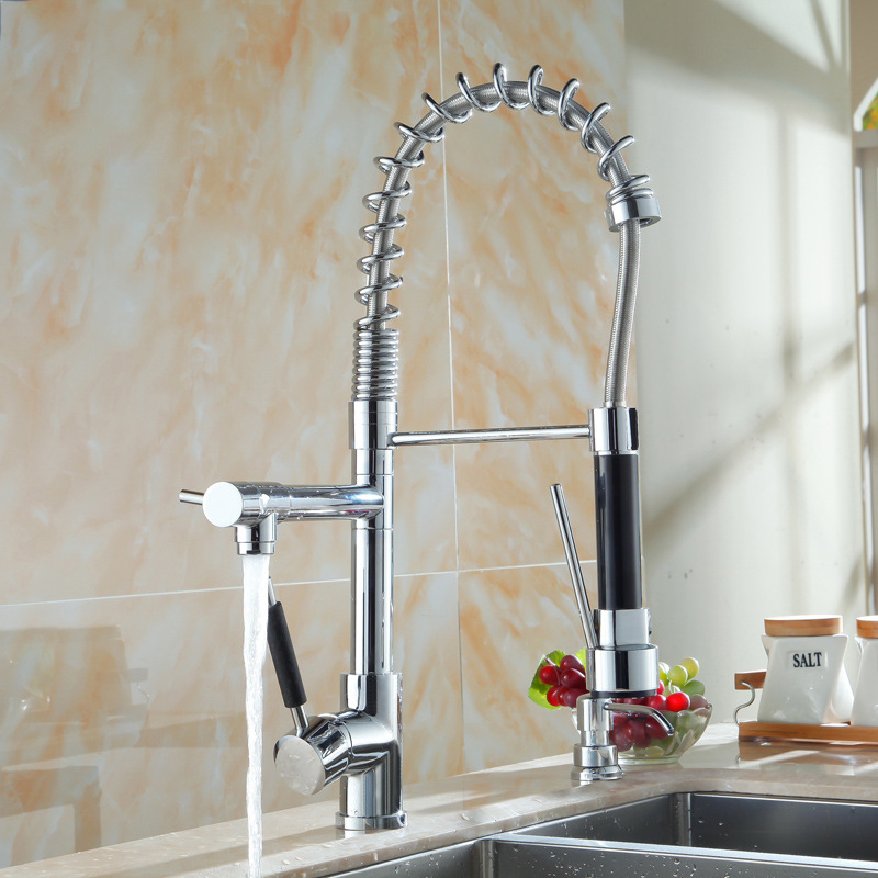 Advanced Spring Design Dual Use Vertical Kitchen Faucet Hot And Cold