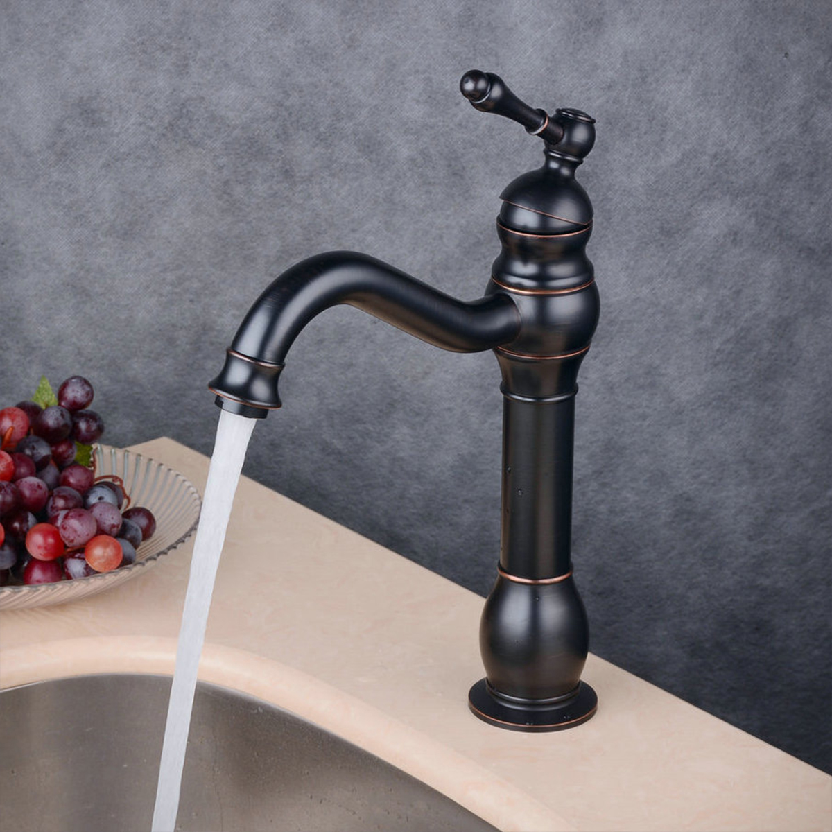 Oil Rubbed Bronze Vessel Sink Faucet Bathroom 360 Degree Swivel Single Lever Handle Bowl One Hole Tap Mixer