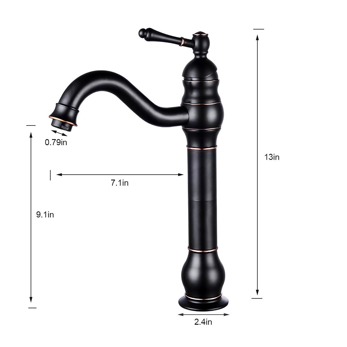 Oil Rubbed Bronze Vessel Sink Faucet Bathroom 360 Degree Swivel Single Lever Handle Bowl One Hole Tap Mixer