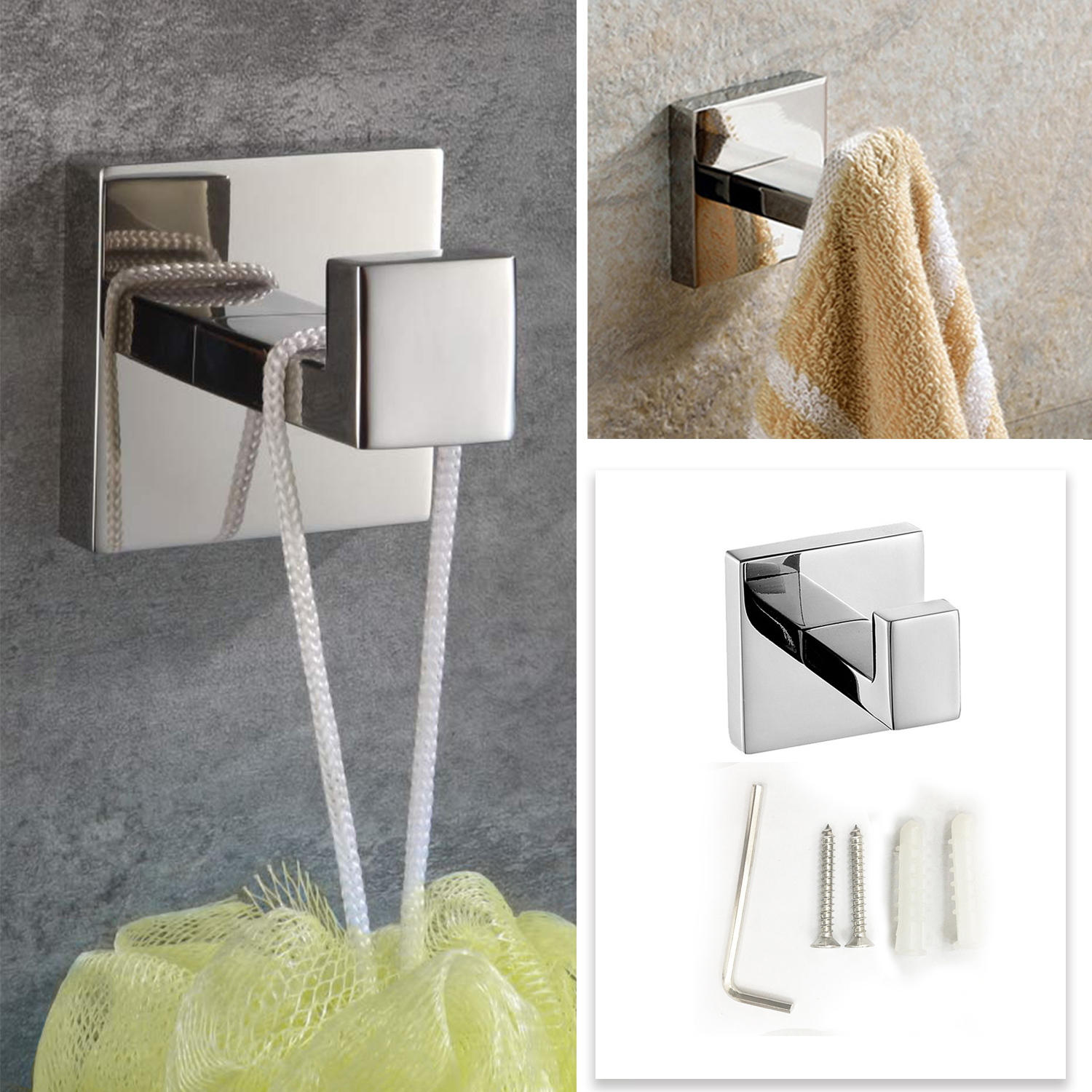 Bathroom Hardware Set Accessories 4-Piece Paper Towel Holder Towel Bar Set Towel Rack Robe Hook Bathroom Decor Stainless Steel