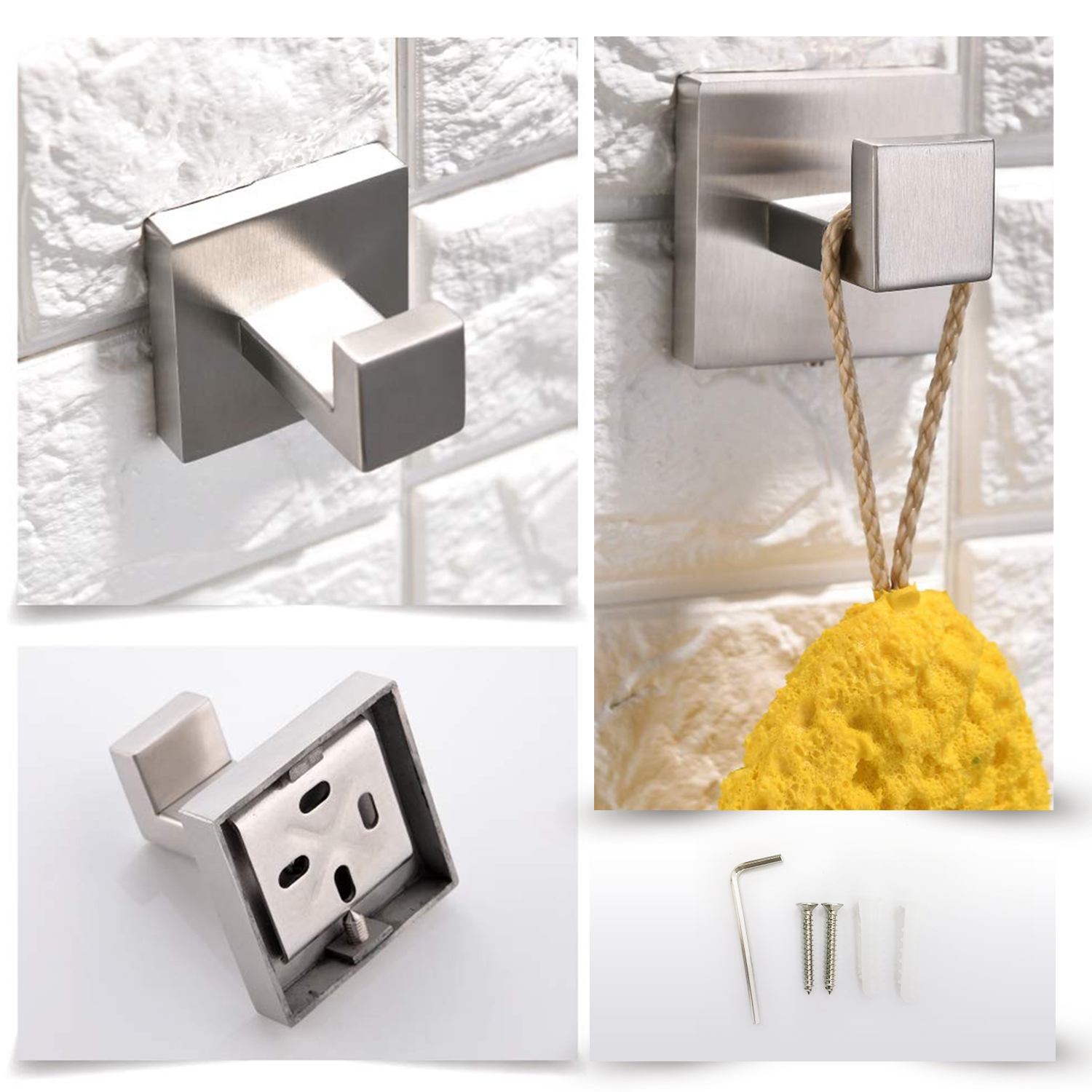 Paper Towel Holder Towel Bar 4 Pieces Bathroom Hardware Accessories Set Brushed Nickel Finished Silver