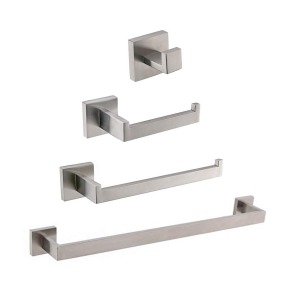 Paper Towel Holder Towel Bar 4 Pieces Bathroom Hardware Accessories Set Brushed Nickel Finished Silver