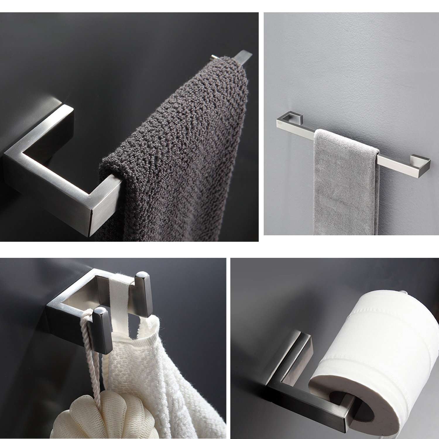 Paper Towel Holder 23-inch Towel Bar Bathroom Hardware Accessories Set 304 Stainless Steal With Towel Bar Wall Mounted Brushed Nickel Finished Towel Rack Paper Holder Robe Hook