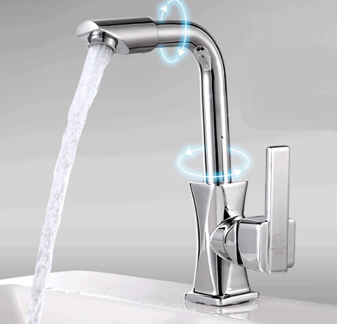 Convenient Rotatable One Hole Cold And Hot Water Bathroom Sink Faucet