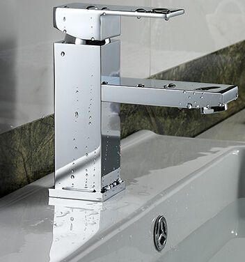 High End Square One Hole Bathroom Sink Faucet