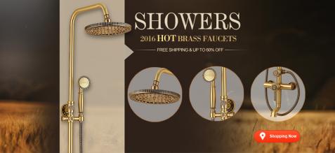 2015 Gold Brass Shower Faucets