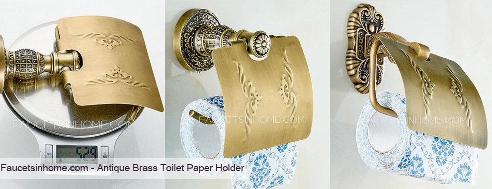 Antique Brass Toilet Paper Holder